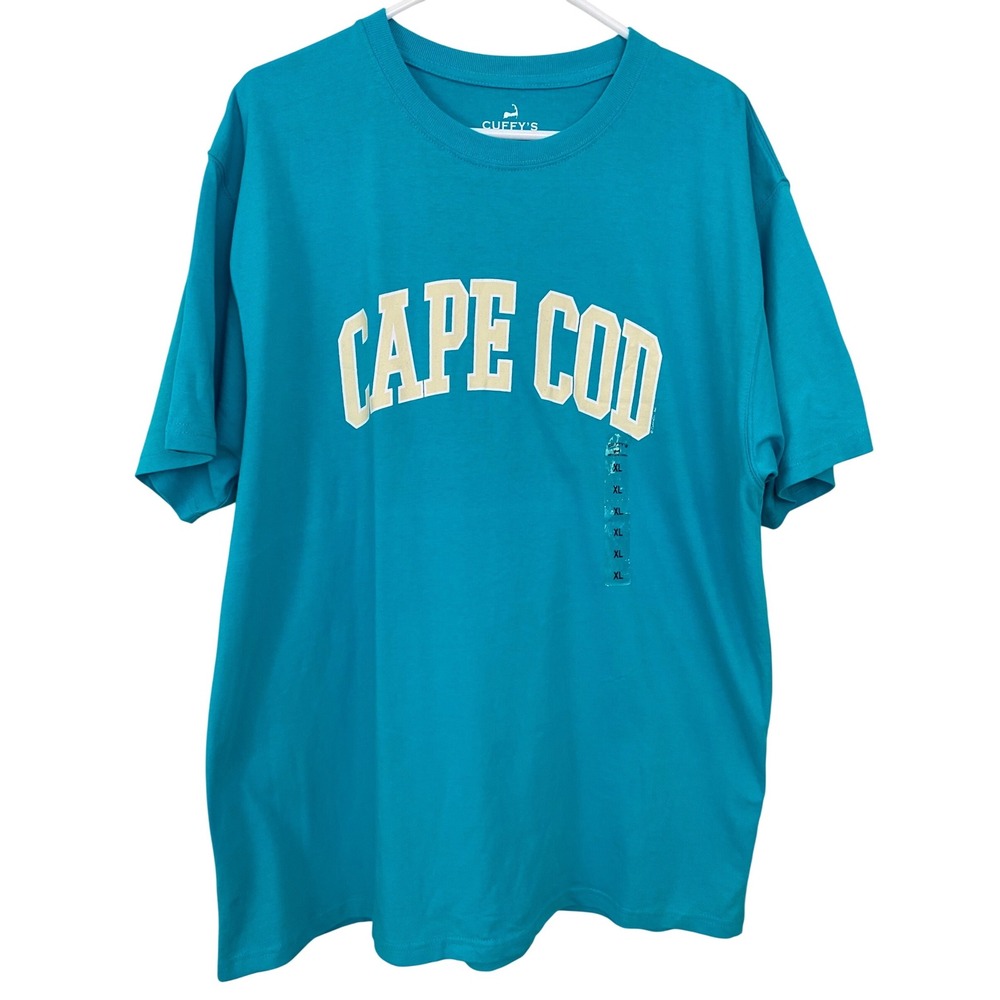 Cuffy's T Shirt Mens XL Blue Cape Cod Graphic Tee Short Sleeve Cotton Preppy